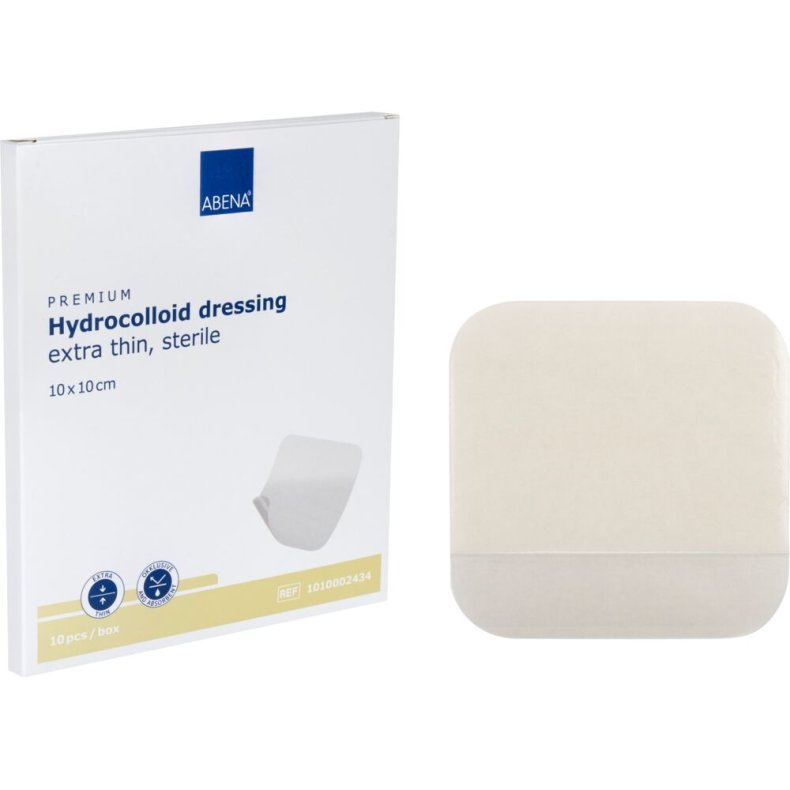 Hydrokolloid bandage, ABENA, 10x10cm, semi-transparent, ekstra tynd, latexfri, steril, engangs