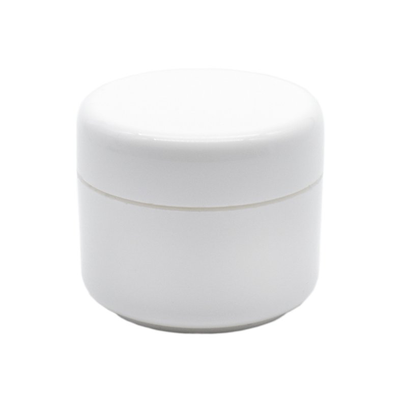 Krukke hvid 5 ml. med hvid lg 50 stk. 