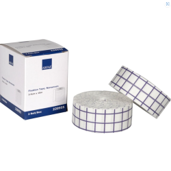 Fikseringstape, ABENA,  hvid, elastisk, p� rulle, perforeret, latexfri, usteril