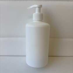 Flaske 500 ml. hvid med pumpe