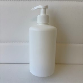Flaske 500 ml. hvid med pumpe