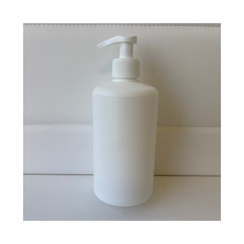 Flaske 500 ml. hvid med pumpe