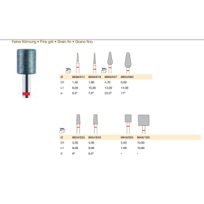 Diamant bor fin cylinder form 8840