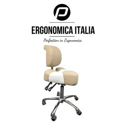 Ergo saddel stol med rygln, 2 farve