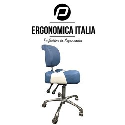 Ergo saddel stol med rygln, 2 farve