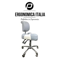 Ergo saddel stol med rygln, 2 farve