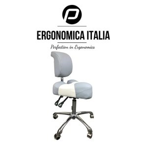 Ergo saddel stol med rygln, 2 farve