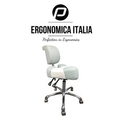 Ergo saddel stol med rygln, 2 farve