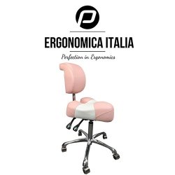 Ergo saddel stol med rygln, 2 farve