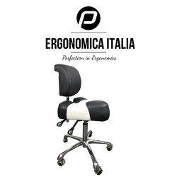 Ergo saddel stol med rygln, 2 farve