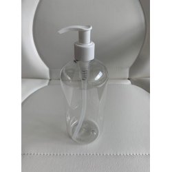 Flaske med pumpe 500 ml. klar plastik
