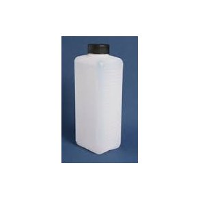 Flaske med skruelg 1000 ml. firekant plastik