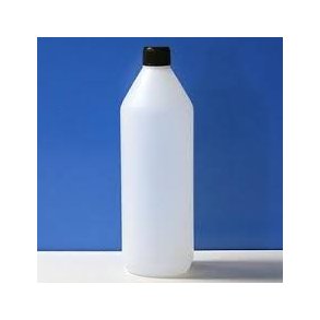 Flaske med skruelg 1000 ml. rund plastik