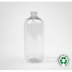 Flaske 500 ml. klar plastik rund /husk at v�lge l�g