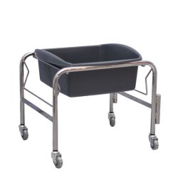 Fodkar med stativ og p hjul, kromstel