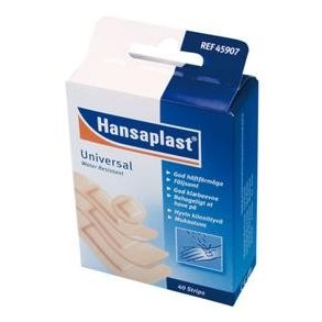 Hansaplast Water Resistent, plaster, vandtt, 4 str. assorteret