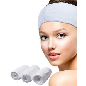 Hrbnd 3, stretch frotte med kant, 8 cm. bred,hvid