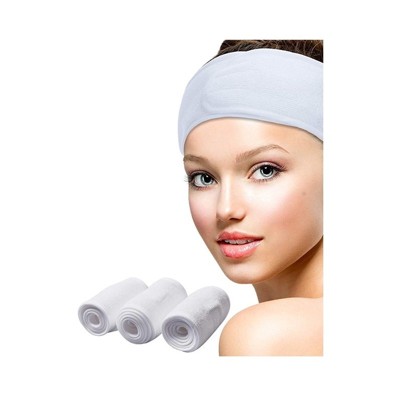 Hrbnd 3, stretch frotte med kant, 8 cm. bred,hvid