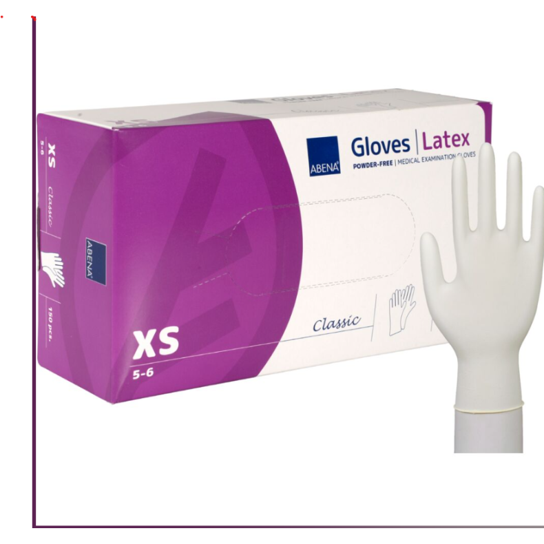 Latex handsker, Abena Classic, pudderfri, natur