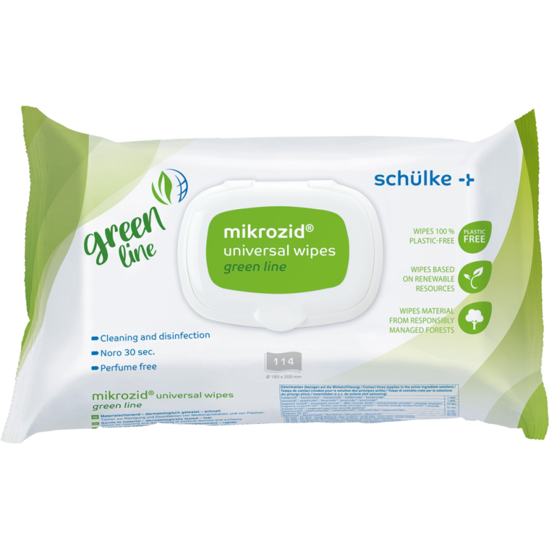 Mikrozid universal v�dserviet, Wet Wipe Green Line, 18x20cm.