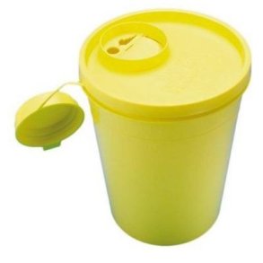 Kanylebeholder, gult lg med kanyleaftrk, 1,5 l