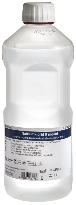Saltvand, Natriumklorid, 0,9%, flaske, steril - Kosmetolog - KALLISTOS ...