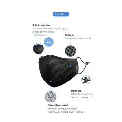 Stofmaske Silver Triple