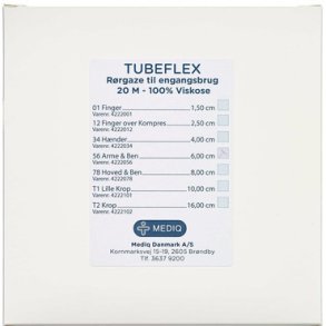 Tubeflex, rrgaze nr. 01, type A, 100% bomuld, 1,5 cm x 20 m